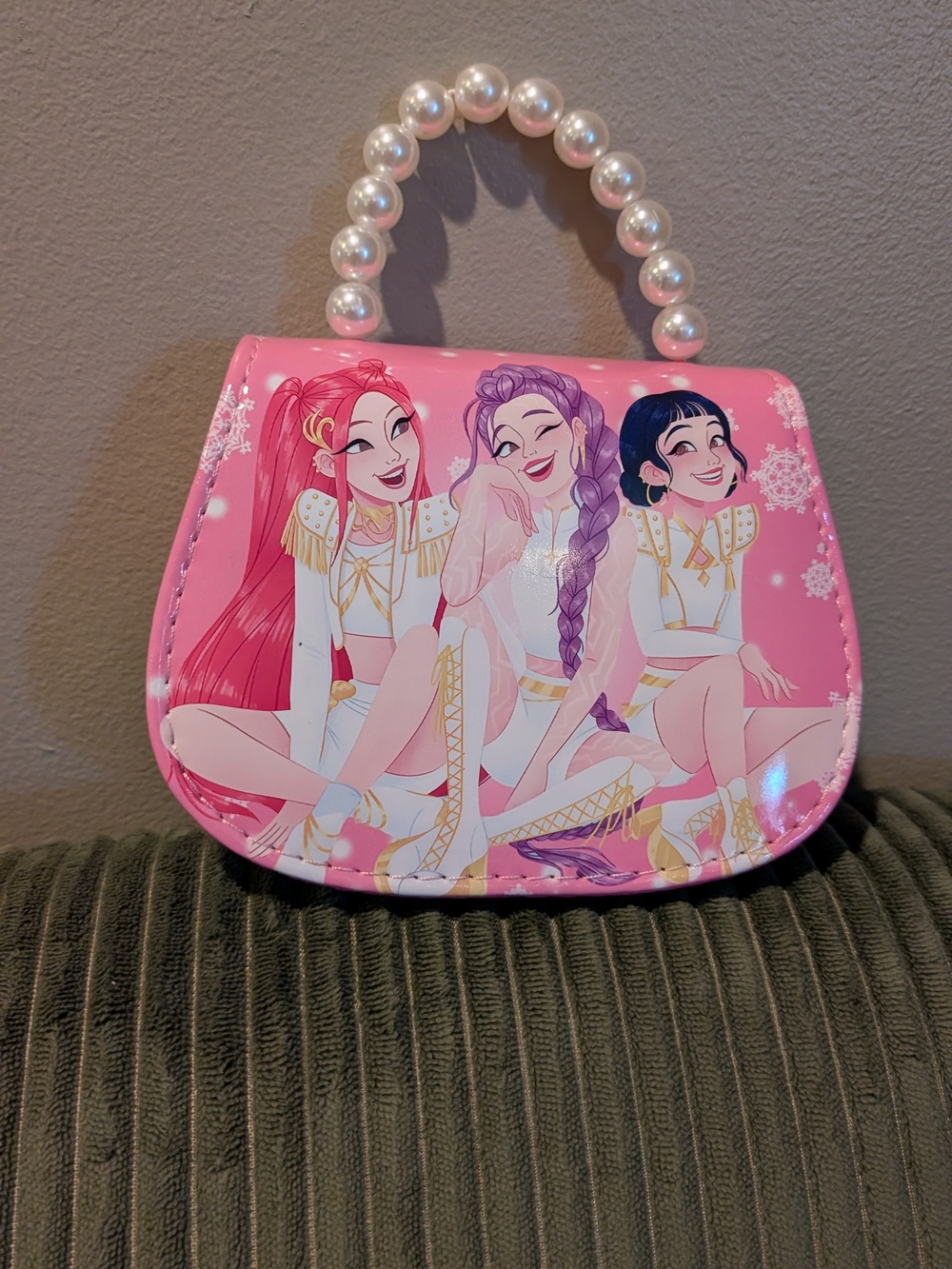Pink Pearl-Handle Girls' K-pop Demon Hunters Top-Handle Bag
